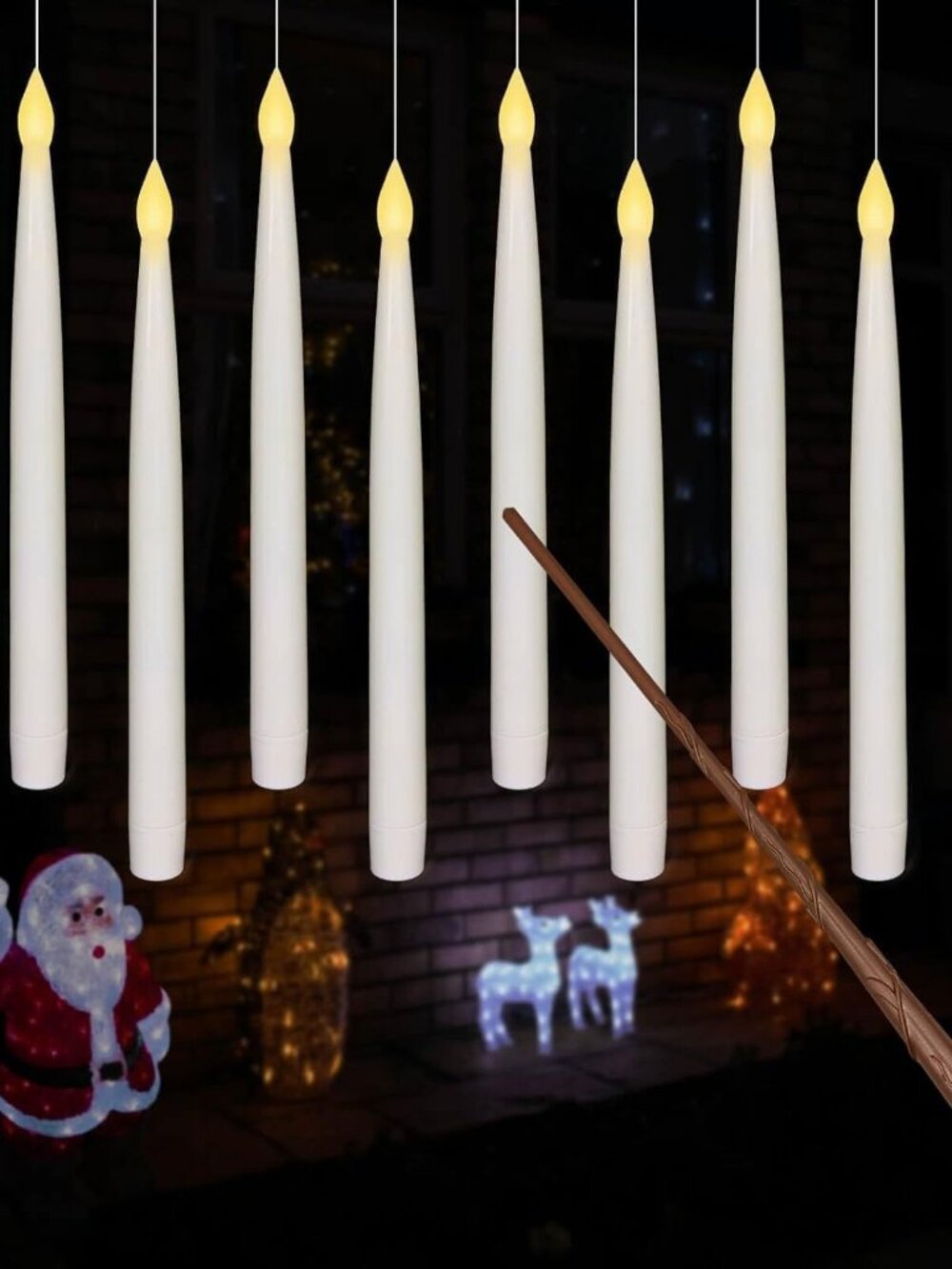 10 Pcs of 10.8" Floating Candles with Magic Wand Remote, Halloween Decorations,